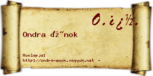 Ondra Énok névjegykártya